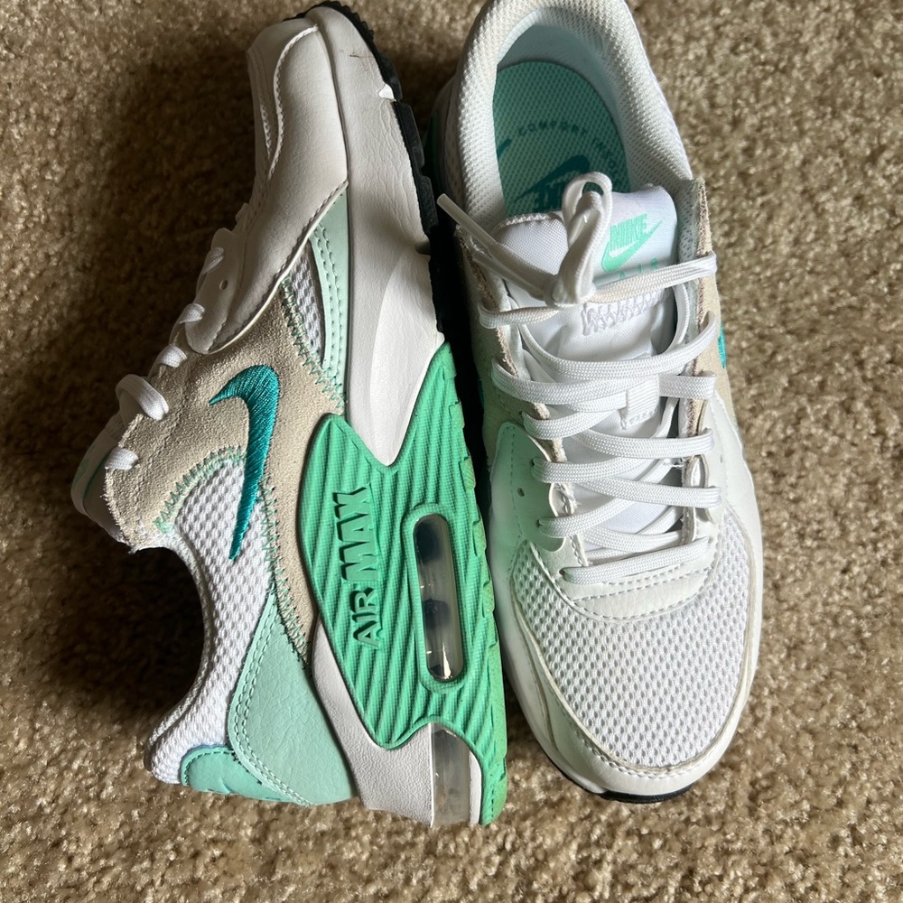 Nike White and Green Sneakers Modern Design